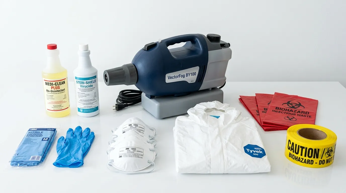 Professional biohazard remediation crew working in Washington